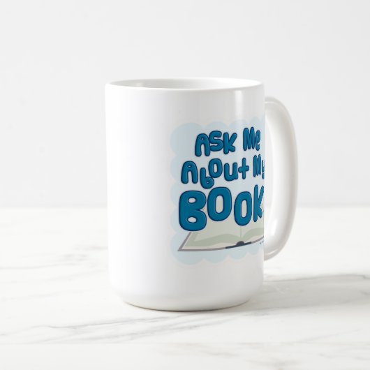 私の本について私に尋ねて下さい! おもしろいのスタイル コーヒーマグカップ (正面右)