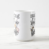 私の本の物を作る(花模様あり) コーヒーマグカップ (中央)