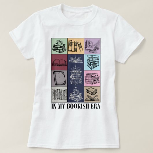 私の本主義時代にかわいい本読み Tシャツ (デザイン正面)