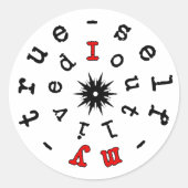 私の本当の自分はもう死んだ - 実存主義のモットー ラウンドシール (正面)