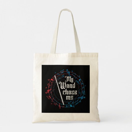 私の杖おもしろいは私にフルート選手ギフトフルートを選んだ トートバッグ (裏面)