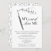 私の杖が私を選んだ 名言 音楽の音符 フルートの発表会 招待状 (正面/裏面)