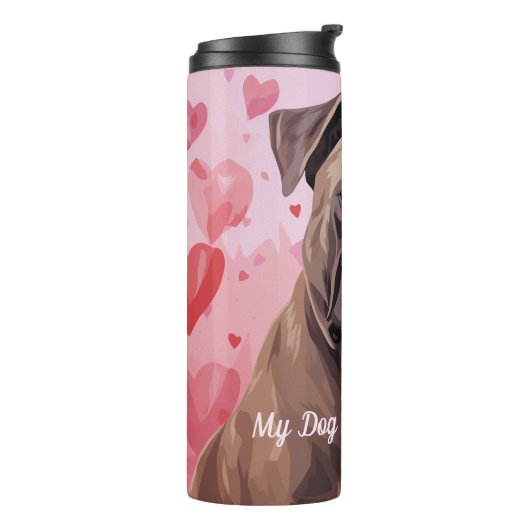 私の杖のコルソ犬は私のバレンタパーソナライズされたイン タンブラー (回転左)