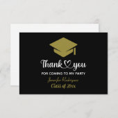 私の来パーティー卒業キャップありがとう サンキューカード (正面/裏面)