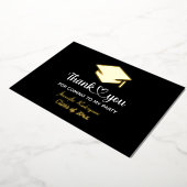 私の来パーティー卒業キャップありがとう 箔招待状 (回転した状態)