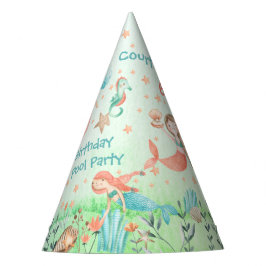 私の来人魚の誕生日プールへ パーティーハット