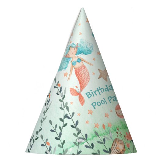 私の来人魚の誕生日プールへ パーティーハット (左)