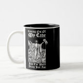 私の来洞窟からイエス・キリスト教イエス・ミーム ツートーンマグカップ (左)