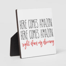 私の来車の道を右にAmazonおもしろい フォトプラーク