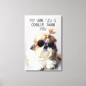 私の柴犬はあなたよりクールなサングラス写真 キャンバスプリント (正面)