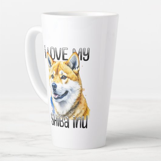 私の柴犬 |犬のオーナー カフェラテマグ (左アングル)