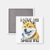 私の柴犬 |犬のオーナー マグネット (正面/裏面)