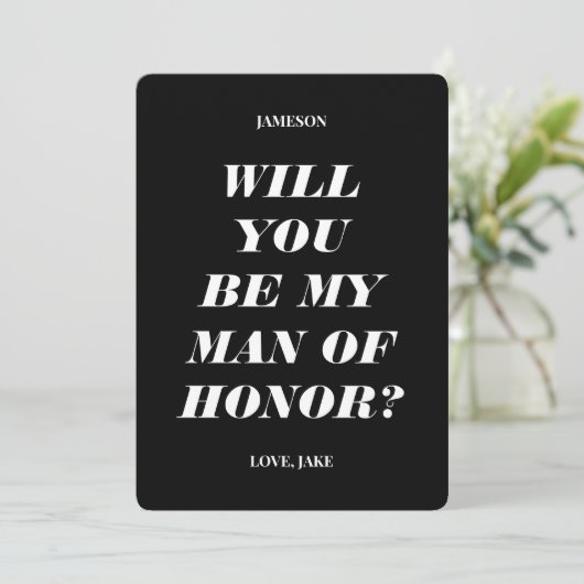 私の栄誉の男になってくれる? 現代的な文章 招待状 (スタンド正面)