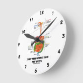 私の根性を見せているだけ(消化器系ユーモア) ラウンド壁時計 (傾斜)