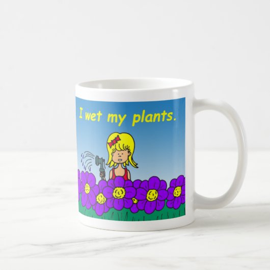 私の植物のマグをぬらして下さい コーヒーマグカップ (右)