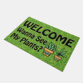 私の植物を見たい、植物おもしろい歓迎 ドアマット (アングル)