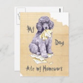 私の標準的なポー食べル私の宿題 ポストカード (正面/裏面)