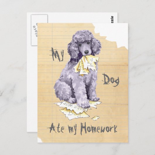 私の標準的なポー食べル私の宿題 ポストカード (正面/裏面)