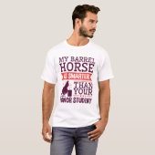 私の樽馬はバ頭が切れるルおもしろいル競走 Tシャツ (正面フル)