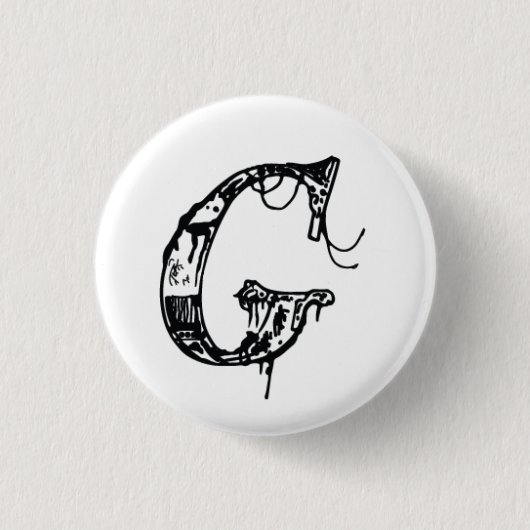 私の機械"G"ボタンの幽霊 缶バッジ (正面)