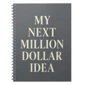 私の次の100万ドルのアイディアビジネスプランナーカバー ノートブック (正面)