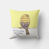 私の歌で私は彼を賞賛する聖書の聖なる書物、 経典鳥 クッション (裏面)