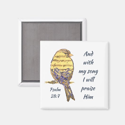 私の歌で私は彼を賞賛する聖書の聖なる書物、 経典鳥 マグネット (正面/裏面)