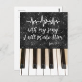 私の歌とピアノの鍵私は彼を賞賛する聖なる書物、 経典 ポストカード (正面/裏面)