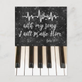 私の歌とピアノの鍵私は彼を賞賛する聖なる書物、 経典 ポストカード (正面)