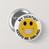 私の歯科保医の私の笑顔ボタン/ピン 缶バッジ (正面&裏面)