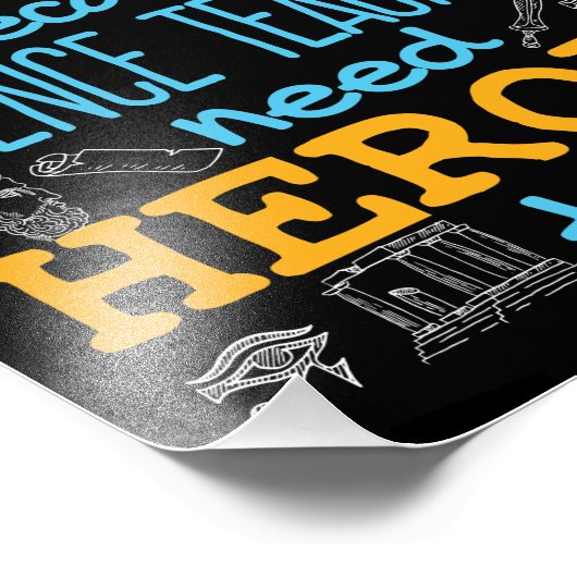 私の歴史は科学教えの先生がヒーローだからだ フォトプリント            (角)