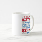私の歴史教え社会勉強先生ヒーロー コーヒーマグカップ (正面右)