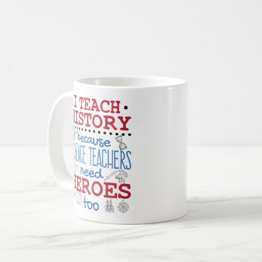 私の歴史教え社会勉強先生ヒーロー コーヒーマグカップ (正面左)