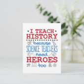 私の歴史教え社会勉強先生ヒーロー ポストカード (スタンド正面)