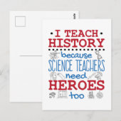 私の歴史教え社会勉強先生ヒーロー ポストカード (正面/裏面)