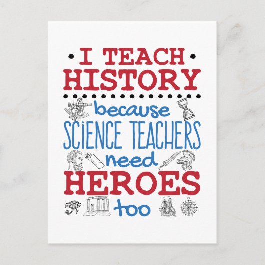 私の歴史教え社会勉強先生ヒーロー ポストカード (正面)