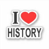 私の歴史❤️私は歴史を愛するハート歴史ビニル シール (正面)