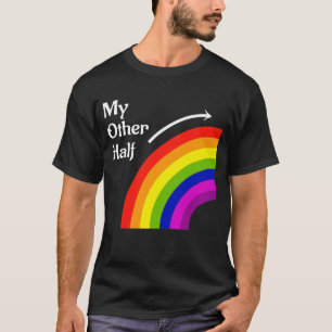 私の残りの半分の虹の右の一致のTシャツ Tシャツ
