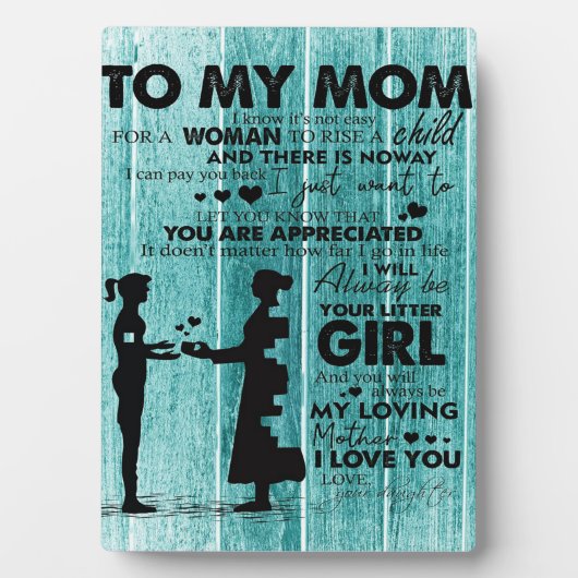 私の母にとって素敵な引用文 |母への贈り物 フォトプラーク (正面)