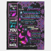 私の母に娘の毛布から蝶 フリースブランケット (正面)