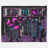 私の母に娘の毛布から蝶 フリースブランケット (正面(横))