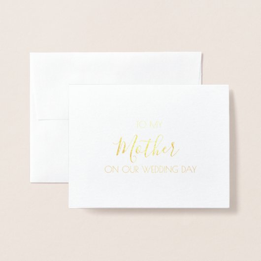 私の母に |ウエディングデーの手紙 箔カード (封筒付き正面)