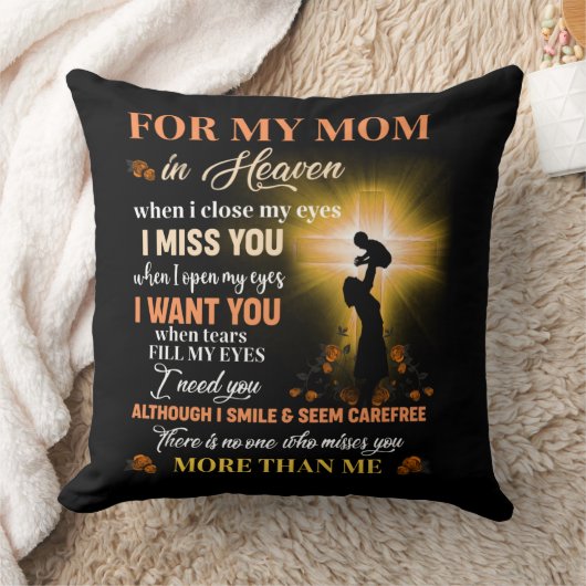 私の母のために天国のメモリアルデーギフト息子 クッション (ブランケット)