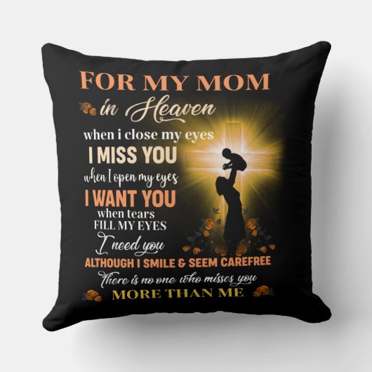 私の母のために天国のメモリアルデーギフト息子 クッション (裏面)