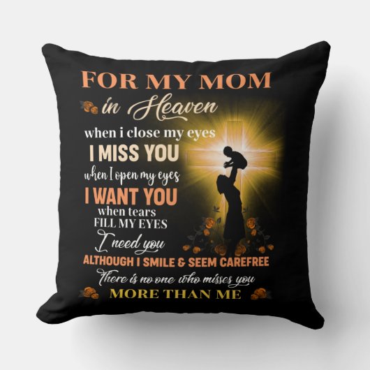 私の母のために天国のメモリアルデーギフト息子 クッション (正面)