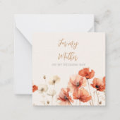 私の母のためのケシとワイルドフラワー ノートカード (正面)