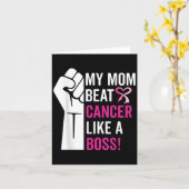 私の母のビート乳がんボス戦士Survのような カード (黄色い花)