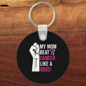 私の母のビート乳がんボス戦士Survのような キーホルダー (正面)