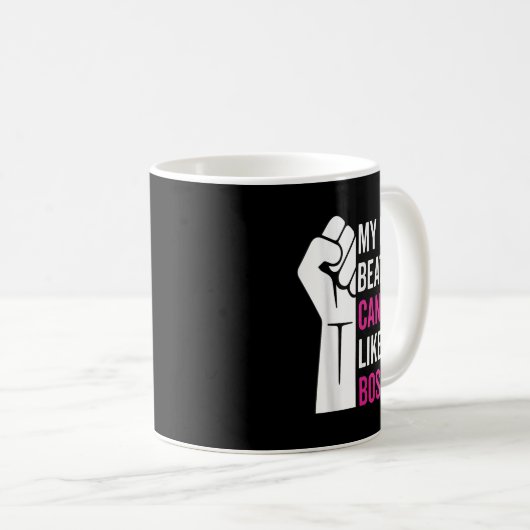私の母のビート乳がんボス戦士Survのような コーヒーマグカップ (正面右)