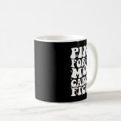 私の母の乳がん認識度のためのピンク コーヒーマグカップ (正面右)